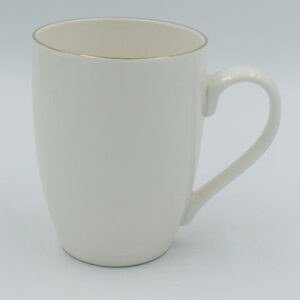 White Bone China Mug with Dark Blue Base