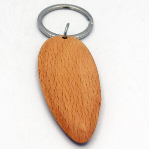 Almond-shape Wooden Keychain