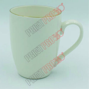 White Bone China Mug with Dark Blue Base